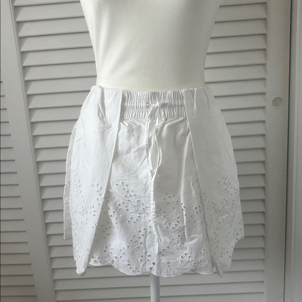 Zara Cream Elastic Waist Skirt